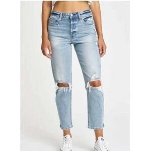 Daze Denim Just Right Straight Jeans Light Wash Button‎ Fly Organic Cotton Sz 27